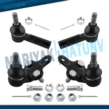4PC Front Lower Ball Joint Outer Tie Rods For 1992-2001 Toyota Camry Lexus ES300
