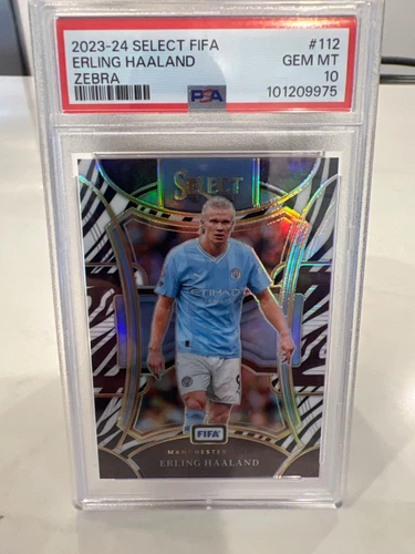 2023-24 Select Fifa Erling Haaland Zebra /25 #112 PSA 10