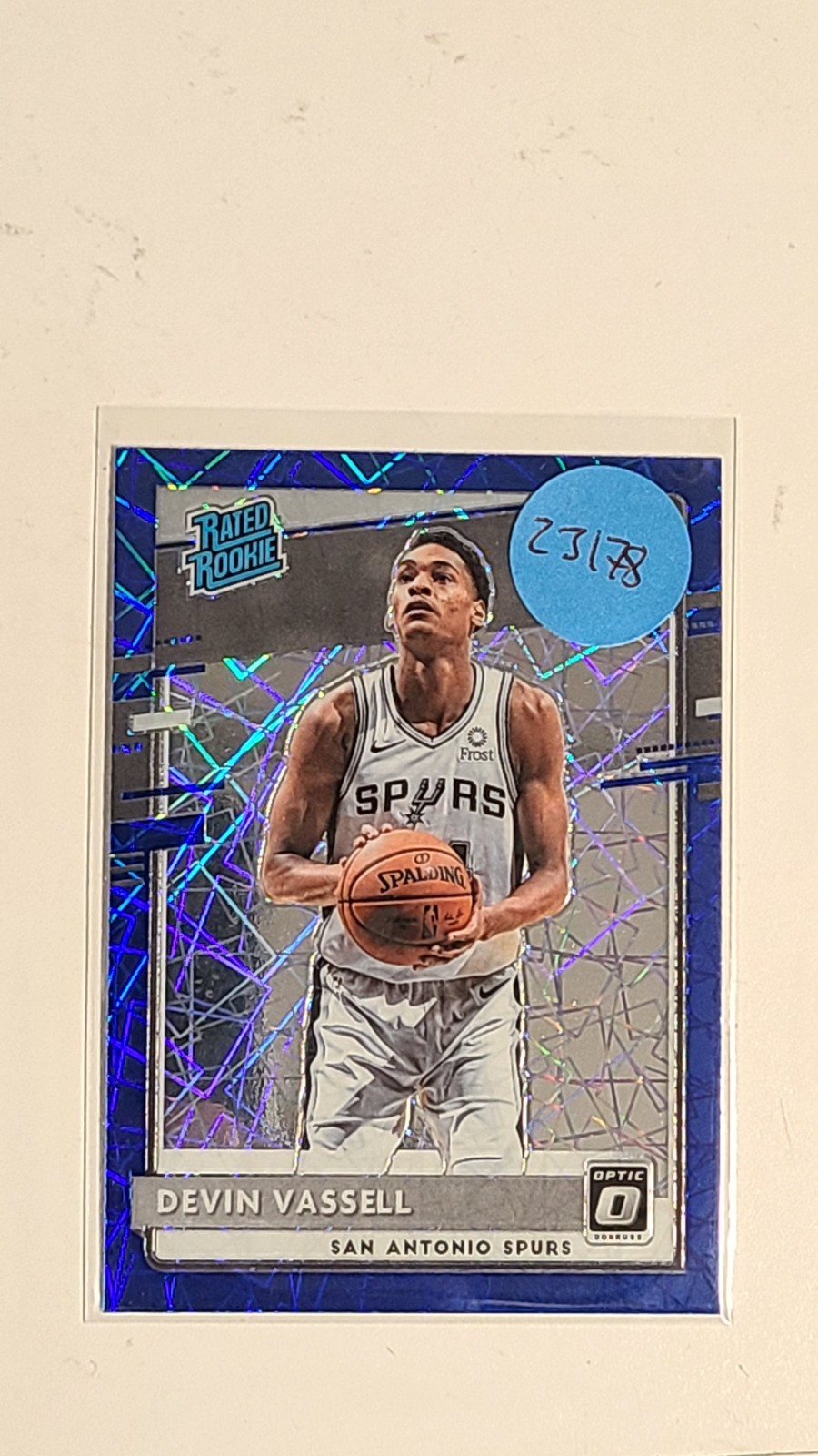 2020-21 Donruss Optic #161 Devin Vassell Blue Velocity