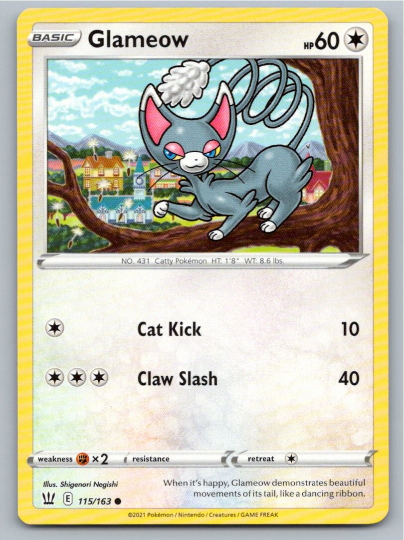 2021 POKEMON GLAMEOW BATTLE STYLES 115/163 COMMON NM A44823 FREE S&H