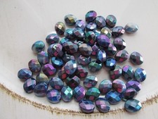 8.5x10.5mm Opaque Slate Blue Faceted Acrylic Beads Qty 60
