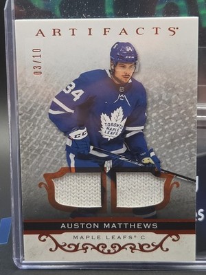 Auston Matthews 2021 Upper Deck Artifacts Bronze Dual Patch 3/10
