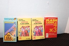 Lot of 4 Flash Cards: Mathematics: Addition, Division, Multiplication; Dinosaurs
