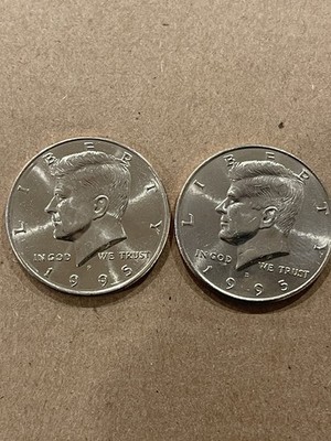 1995 P&D Kennedy Half Dollar Two Coin Set-Nice Rim- Free Shipping 