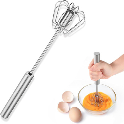 Halbautomatischer Edelstahl Ei Schneebesen Hand Push Quirl Mixer 12 Zoll