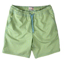 J. Crew Flex Swimwear Men  s S Lined Swim Trunks Blue Yellow Geometric Drawstring