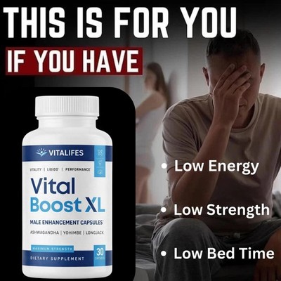 (1 Pack) Vital Boost XL Male Pills Advanced Formula VitalBoost XL 30 Caps