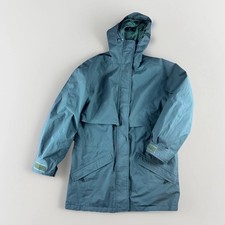 Vintage Eddie Bauer Rain Jacket Womens Small Green Vented Hooded GORE-TEX
