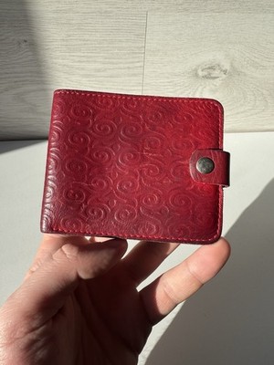 Vintage Red Leather Wallet Women s