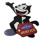 Vintage Chevrolet Porcelain Sign - Service Gas Pump Chevy FELIX Advertising Sign