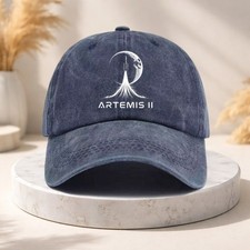 Artemis II 2026 Moon Mission Rocket Launch Washed Cotton Baseball Cap Dad Hat