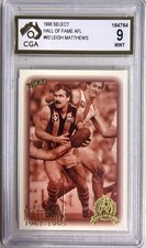 1996 AFL Select Hall of Fame HF-092 Leigh Matthews Card Graded CGA 9