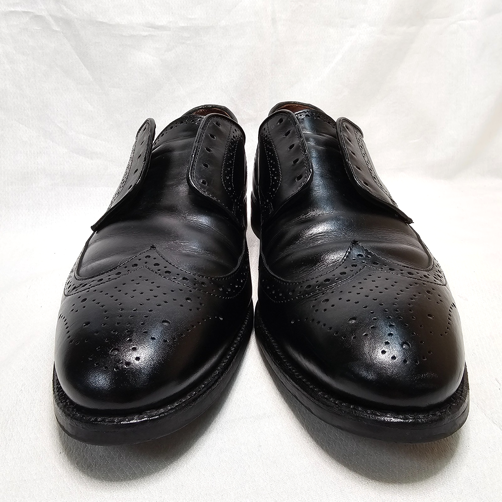 SAOLA Allen Edmonds Lombard 2612 Brogue derby alare in pelle nera taglia 11 5D