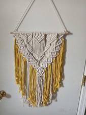 Macrame White And Yellow Wall Decor
