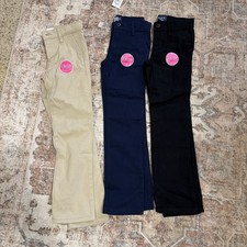 Girls Slim Size 6 Set Of 3 Pants- Blue- Black- Khaki