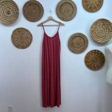 Zara Pink Ribbed Spaghetti Strap Sleeveless Midi Tank Dress Small Summer Casual