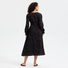 Women Balloon Long Sleeve Smocked Bodice Midi Dress - Universal Thread