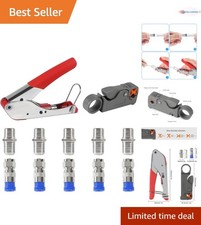 Coax Cable Crimper Kit RG6 RG59 Connector Tool Cable Extension Fittings