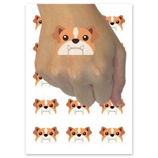 Peeking English Bulldog Dog Temporary Tattoo Fake Body Art