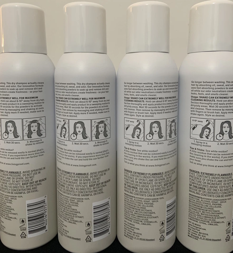 4 champú seco de día Living Proof Perfect Hair - cálido aroma a vainilla (5,5 oz cada uno) Foto 3 de 3