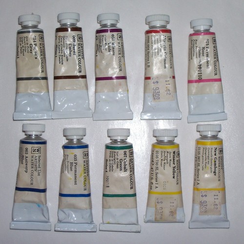 Lot of 10 Winsor Newton Pro Watercolor Paint Tubes Asst Colors Vintage Stock