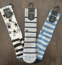 Stance Mens Large Mixed Rare 3 Pack Cotton Crew Casual Socks- Bretonmulti-sider