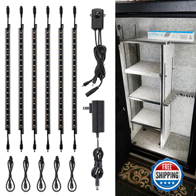 TORCHSTAR LED Safe Lighting Kit (6) 12'' Linkable Light Bars + Motion Sensor