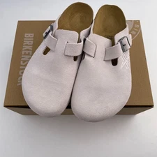 Birkenstock x Stussy Boston Clog Bone Suede Unisex Wide EU 37-45