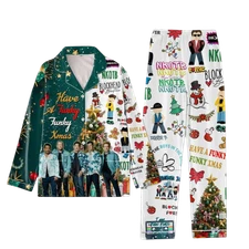 New Kids On The Block Christmas Have A Funky Xmas Polyester Pajamas Set