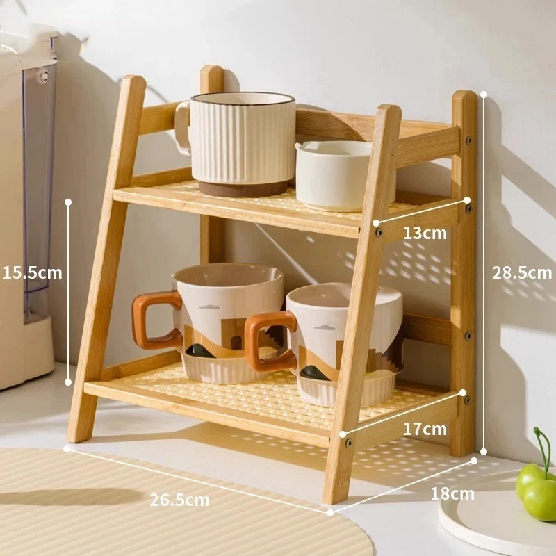 2 Tier Bamboo Countertop Organizer Coffee Cup Holder Storage Shelf Kitchen Homes
Opens in a new wind