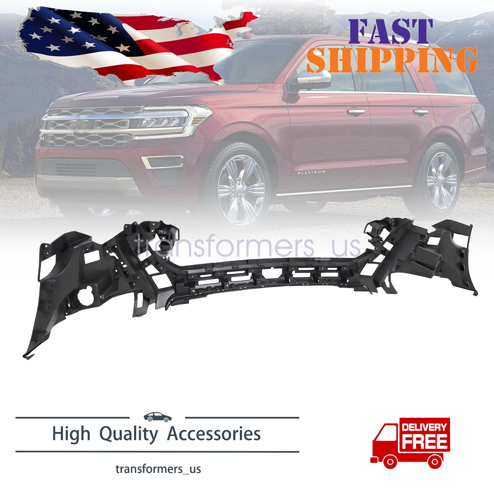 New Bumper Face Bar Impact Absorber Front For Ford Expedition 2022 2023 2024 US