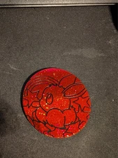 Pokemon Prismatic Evolutions Tin JUMBO Glitter Eevee Coin Red