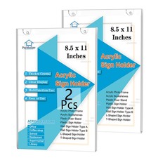 Acrylic Sign Holder 8.5x11, Wall Mount Acrylic Sign Holder and Plastic Paper ...