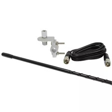 Mirror Mount Fiberglass CB Antenna Kit in Black, 3 ft.