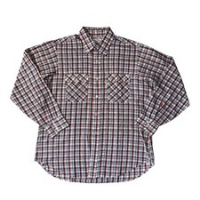 VINTAGE Levi s mens XL blue red plaid 70s button up shirt EUC