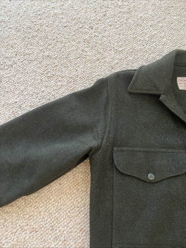 Vintage Filson Single Mackinaw Cruiser Jacket Size 36 S Green 100% Virgin Wool - Picture 9 of 24