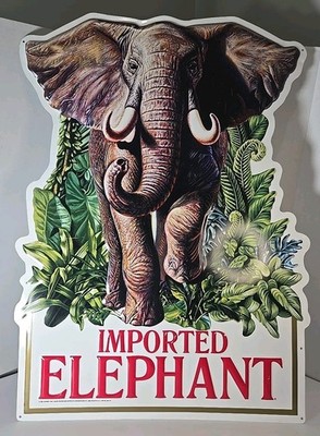 Vintage Anheuser-Busch Imported Elephant Embossed Metal Sign Made In The US 1994