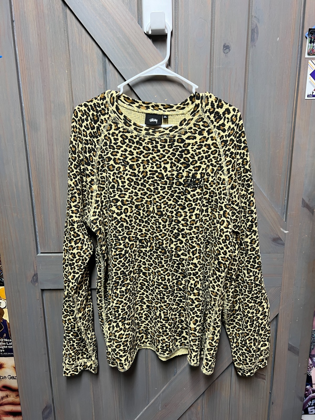 Stüssy Raglan Thermal Basic Leopard Print Long-Sl… - image 1