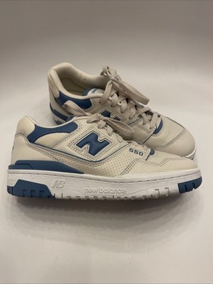 New Balance 550 Womens Size 7 White Beige Blue Athletic Lifestyle Shoes