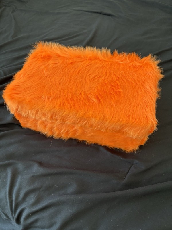 Braves Studios Monster Claw Slide Slippers Orange Faux Fur Slip-On US 8