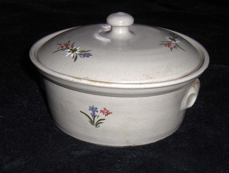Vtg Stoob Austria Gesch Casserole Dish Handmade Folk Art Trinket Pottery Bowl