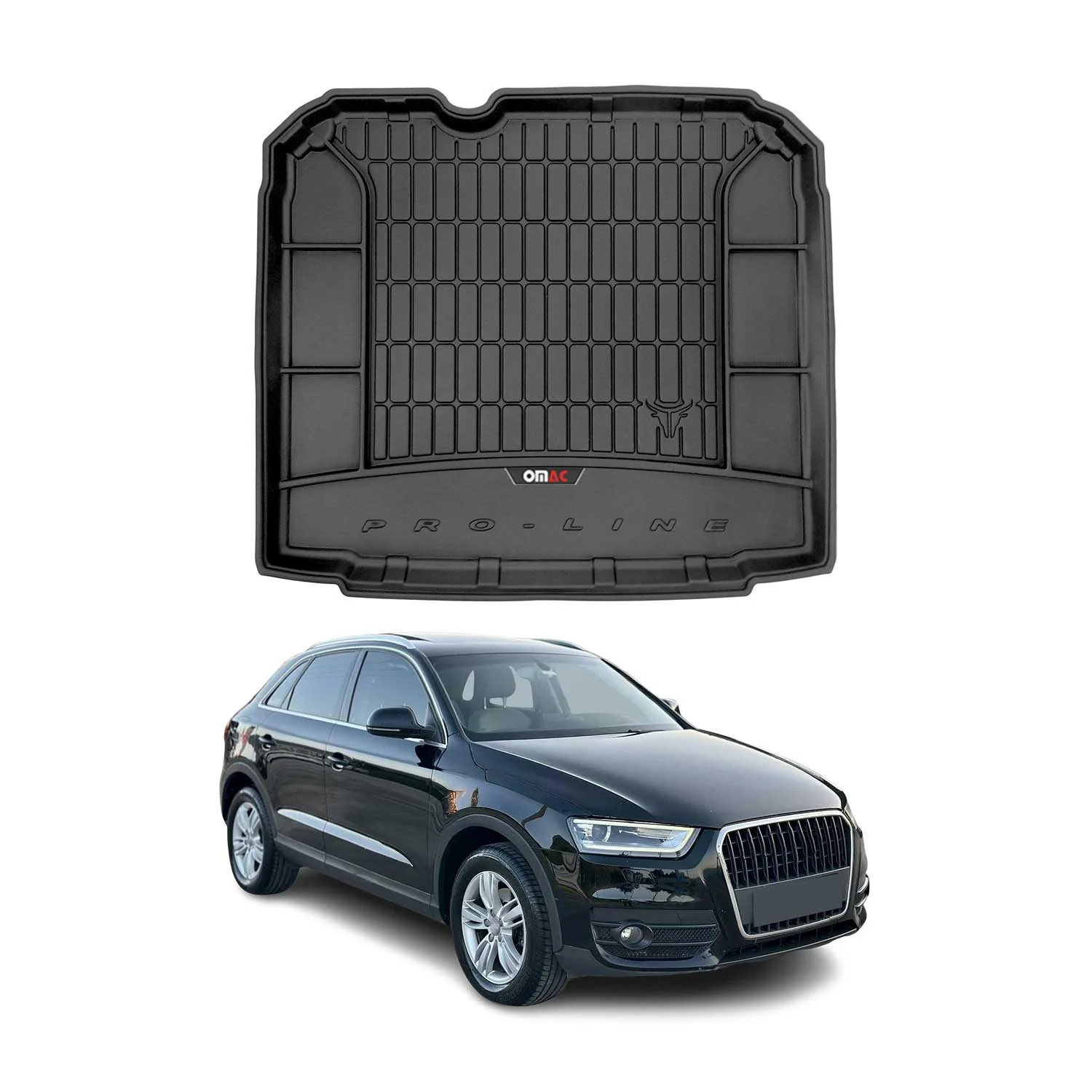 Tapis de coffre caoutchouc Audi Q3 8U protection coffre voiture OMAC noir