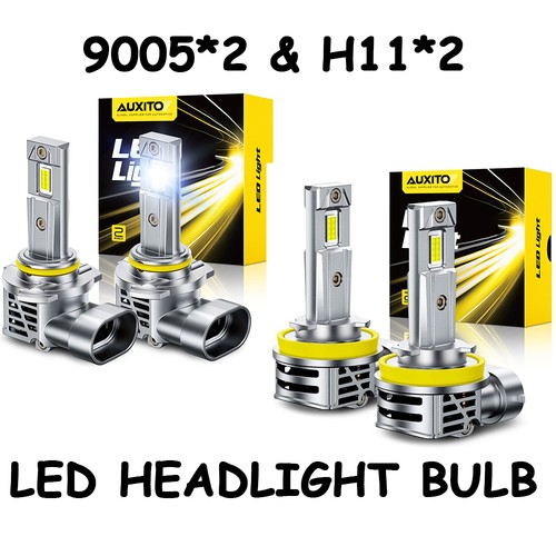4PCS AUXITO H11 9005 LED Headlight Hi/Lo Beam Bulbs Cool White 6500K M6S Series - Picture 8 of 15