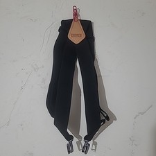 Duluth Trading X-Back Side Clip Suspenders 2" Wide Heavy Duty Clasps Black NWOT