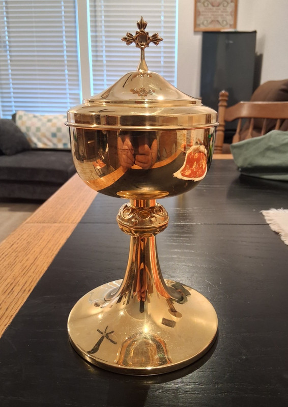 Vintage Gold-Plated Ciborium with Silver Cup