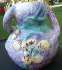 Weller Silvertone 1920s Vintage Art Pottery Floral Pastel Handled Ceramic Vase