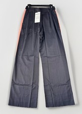 NEW Wildfang The Empower Wide Leg Trouser Pants Black Rose Brown Stripe Size 4