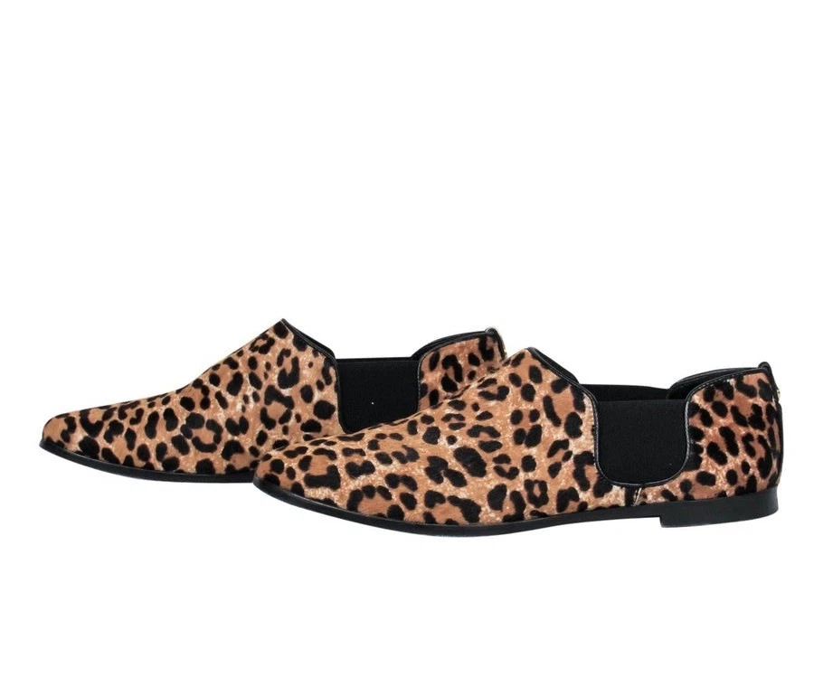 Mocasines JIMMY CHOO Glint pelo de becerro multicolor estampado de leopardo, 37 Foto 2 de 4