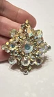 Juliana Jewelry D&E Aurora Borealis Cross Brooch Vintage Costume Jewelry 1.75 in
