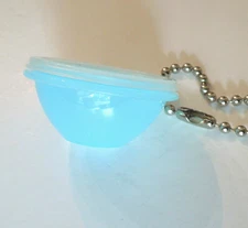 TUPPERWARE vintage mini  WONDERLIER BOWL key chain HTF!  Light Blue NOS retro